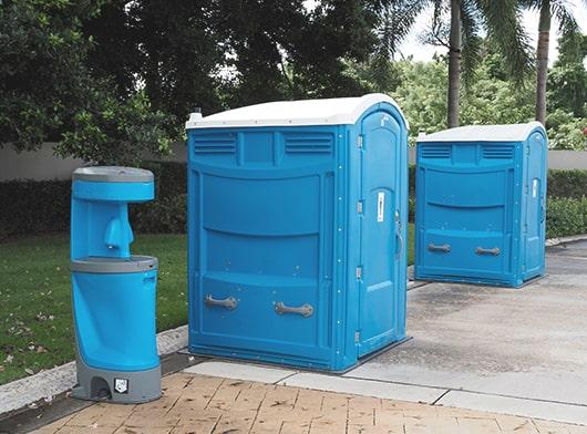 handicap/ada portable toilets are maintained by routinely cleaning and restocking supplies such as toilet paper and hand sanitizer